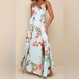 Lulus Still the One Sage Floral Print Maxi Dress